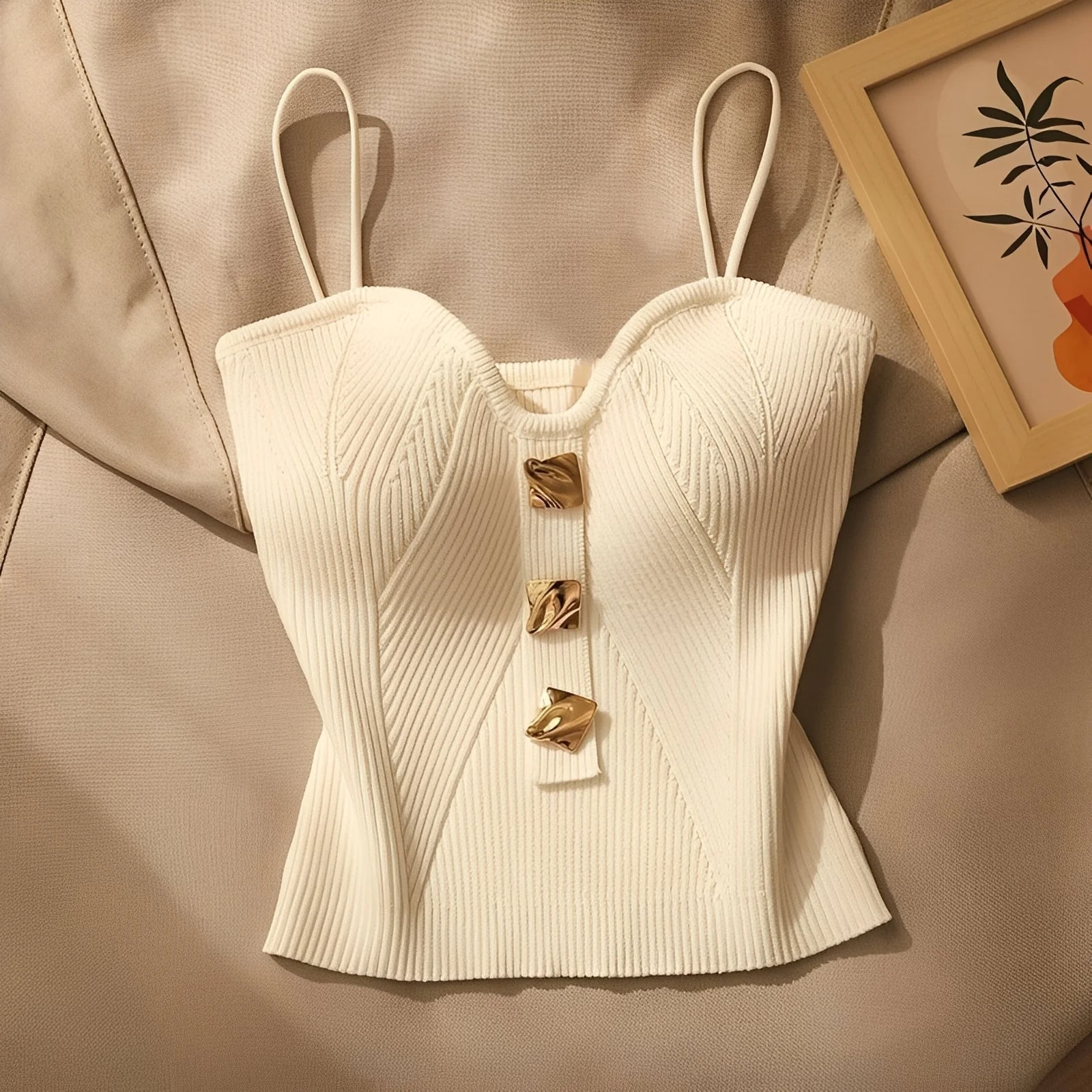 Lila | Elegancka damska bluzka typu gorset z tkaniny prążkowanej - Image 2