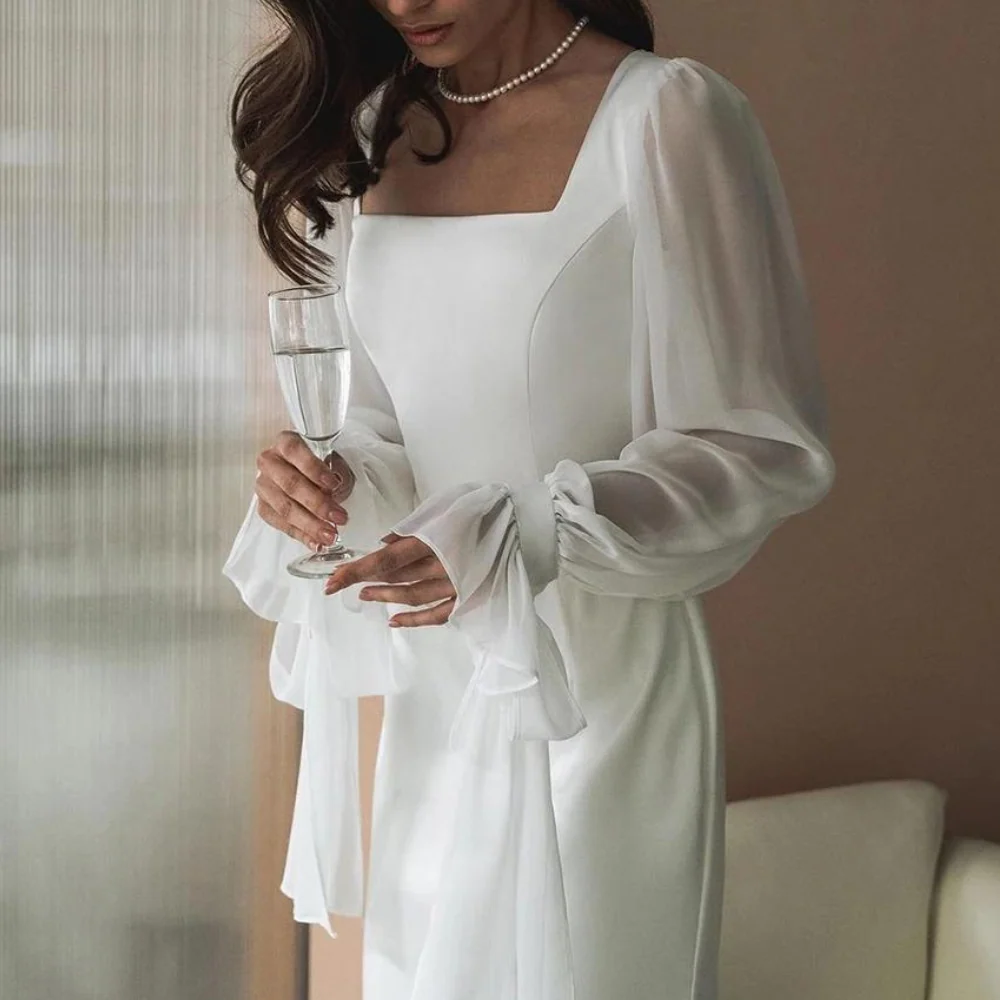 Lilla | Sukienka damska ślubna maxi o eleganckim kroju, długa i zwiewna - Image 4