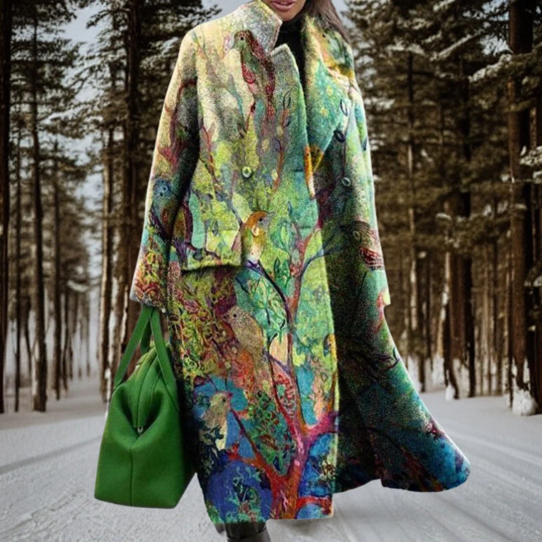Maelis - Płaszcz Zimowy Damski z Modnym Printem | Elegancka Kurtka Damska na Zimę - Image 2