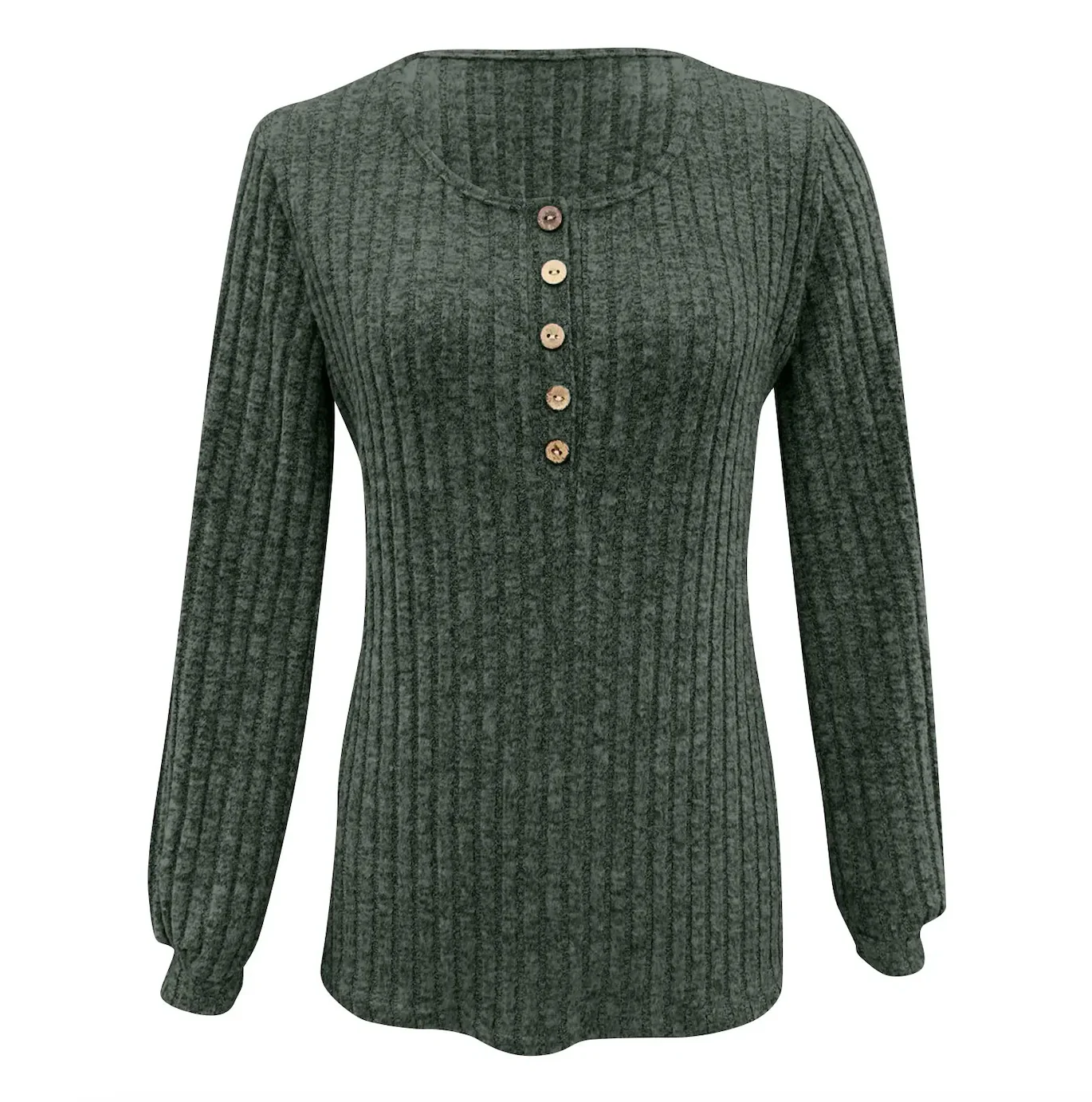Marcia – swobodny damski sweter z guzikami - Image 3