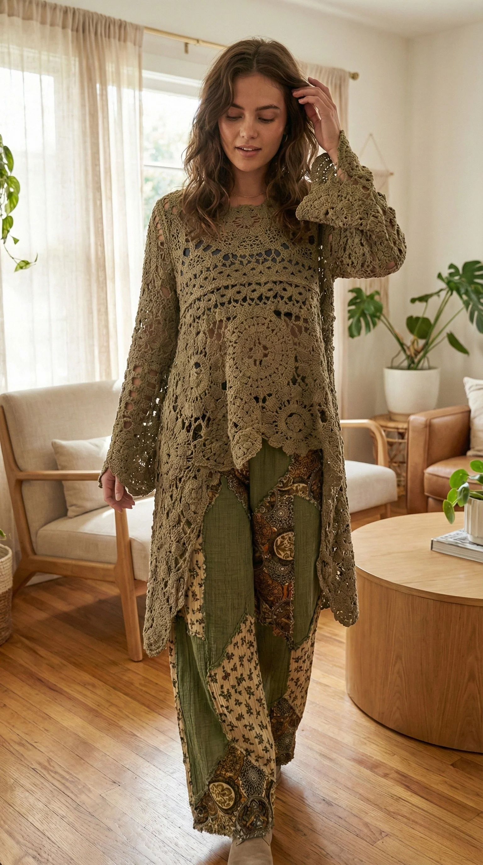 Maya | Damski sweter szydełkowy o luźnym kroju w stylu boho, lekki i stylowy
