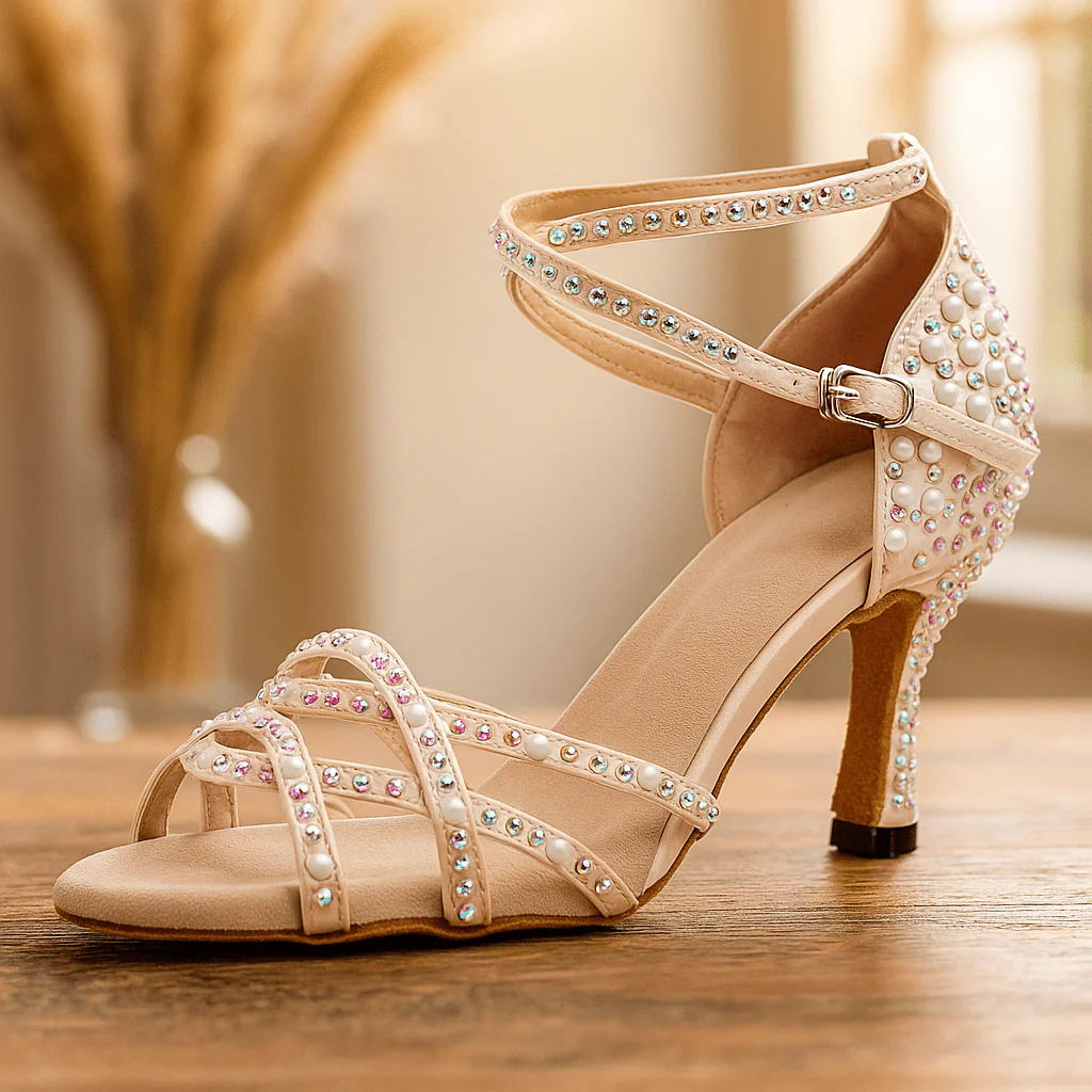 Millie - Personalizowane Satynowe Buty Taneczne na Obcasie - Image 3