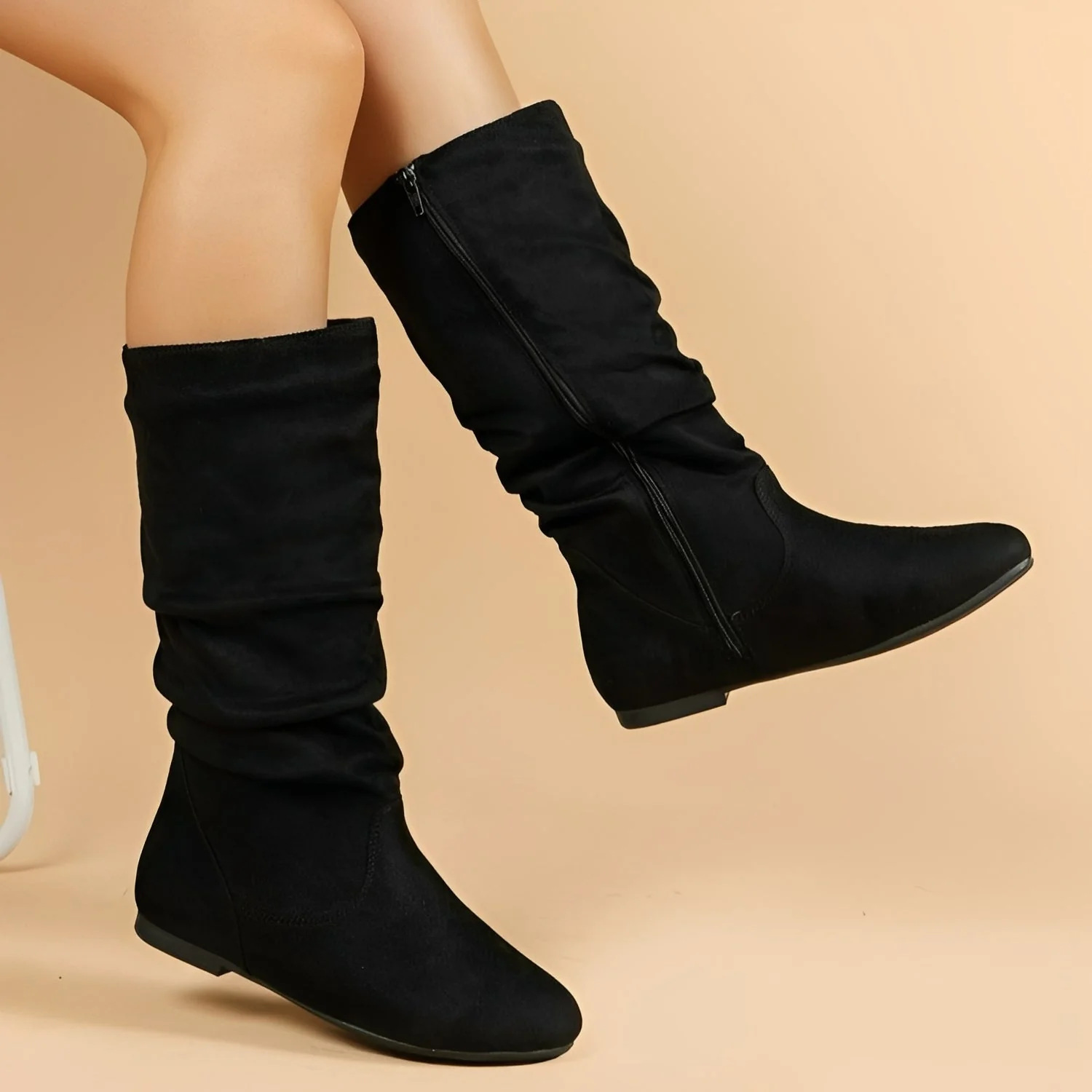 Palmer - Damskie buty do połowy łydki z zamkiem - Image 3