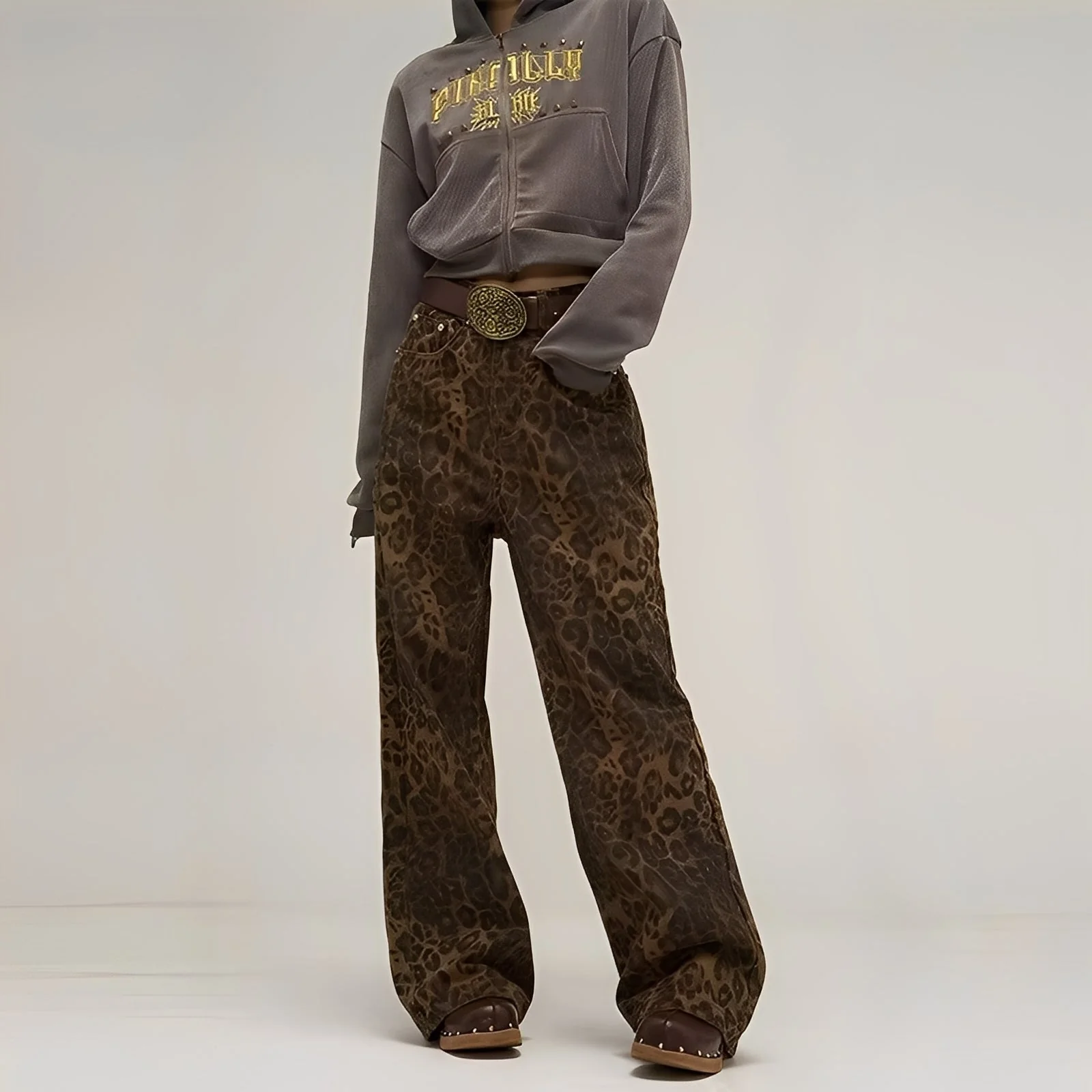 Riley - Stylowe drukowane baggy jeans dla kobiet