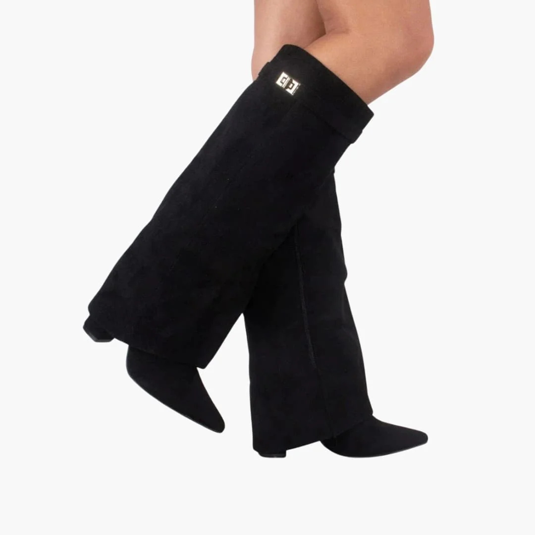 Rosalia - Bottes femme hautes jusqu’au genou avec large ouverture et talon bloc