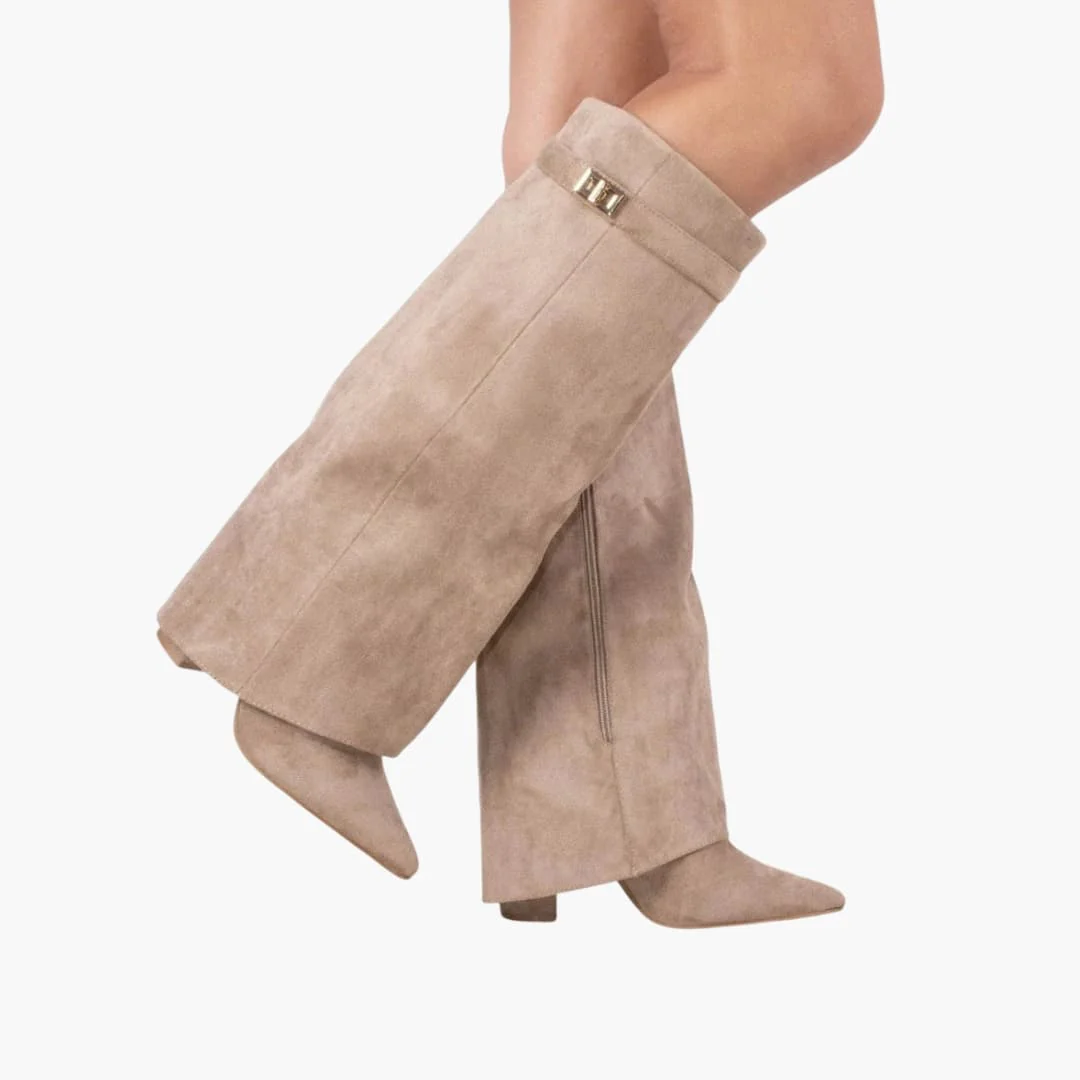 Rosalia - Bottes femme hautes jusqu’au genou avec large ouverture et talon bloc - Image 2