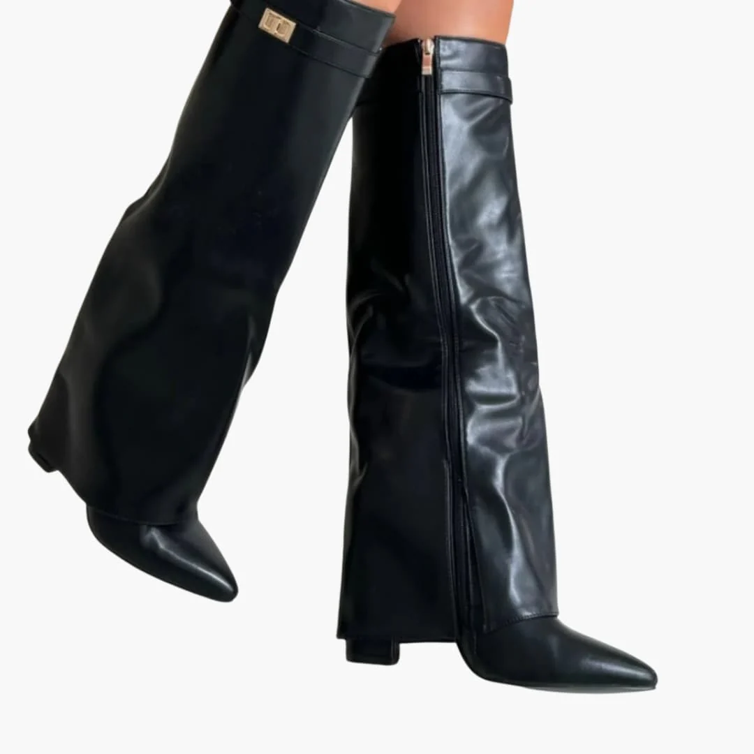 Rosalia - Bottes femme hautes jusqu’au genou avec large ouverture et talon bloc - Image 4