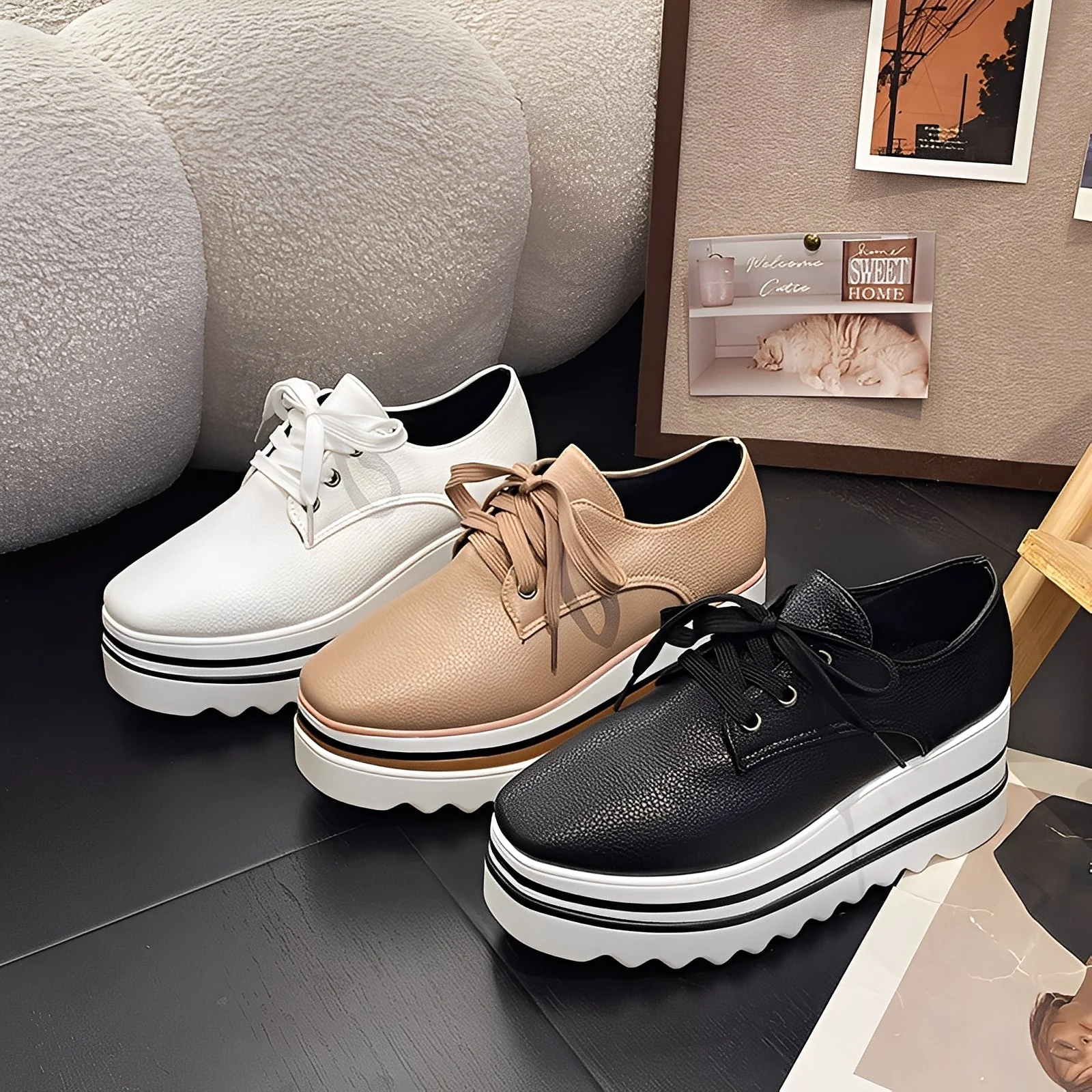 Samantha - Nowoczesne sneakersy na platformie z grubą podeszwą dla kobiet - Image 3