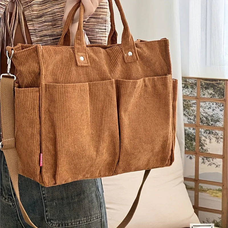 Serafina - Damska Torba Shopper | Duża z Przednimi Kieszeniami - Image 6