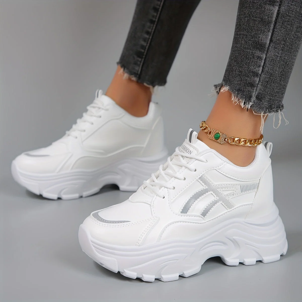 Seren - Damskie sportowe sneakersy na platformie - Image 2