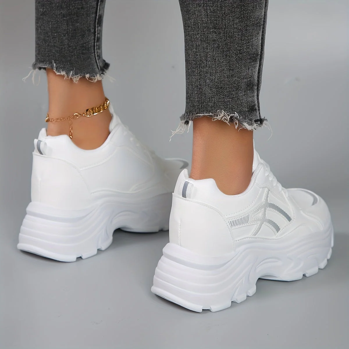 Seren - Damskie sportowe sneakersy na platformie - Image 3