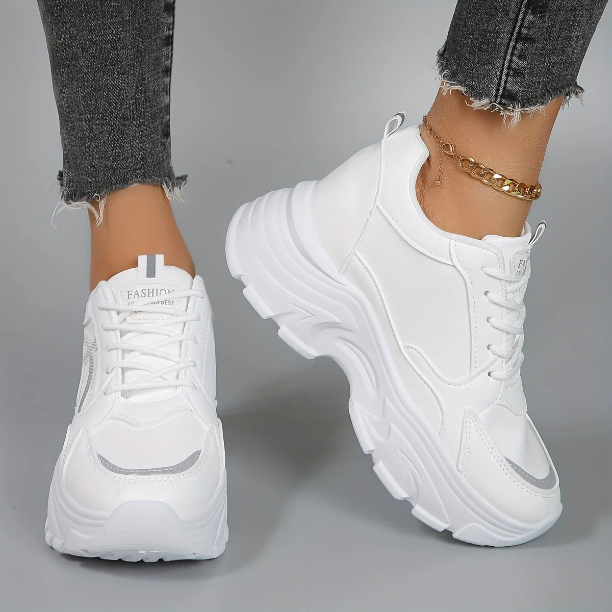 Seren - Damskie sportowe sneakersy na platformie - Image 4