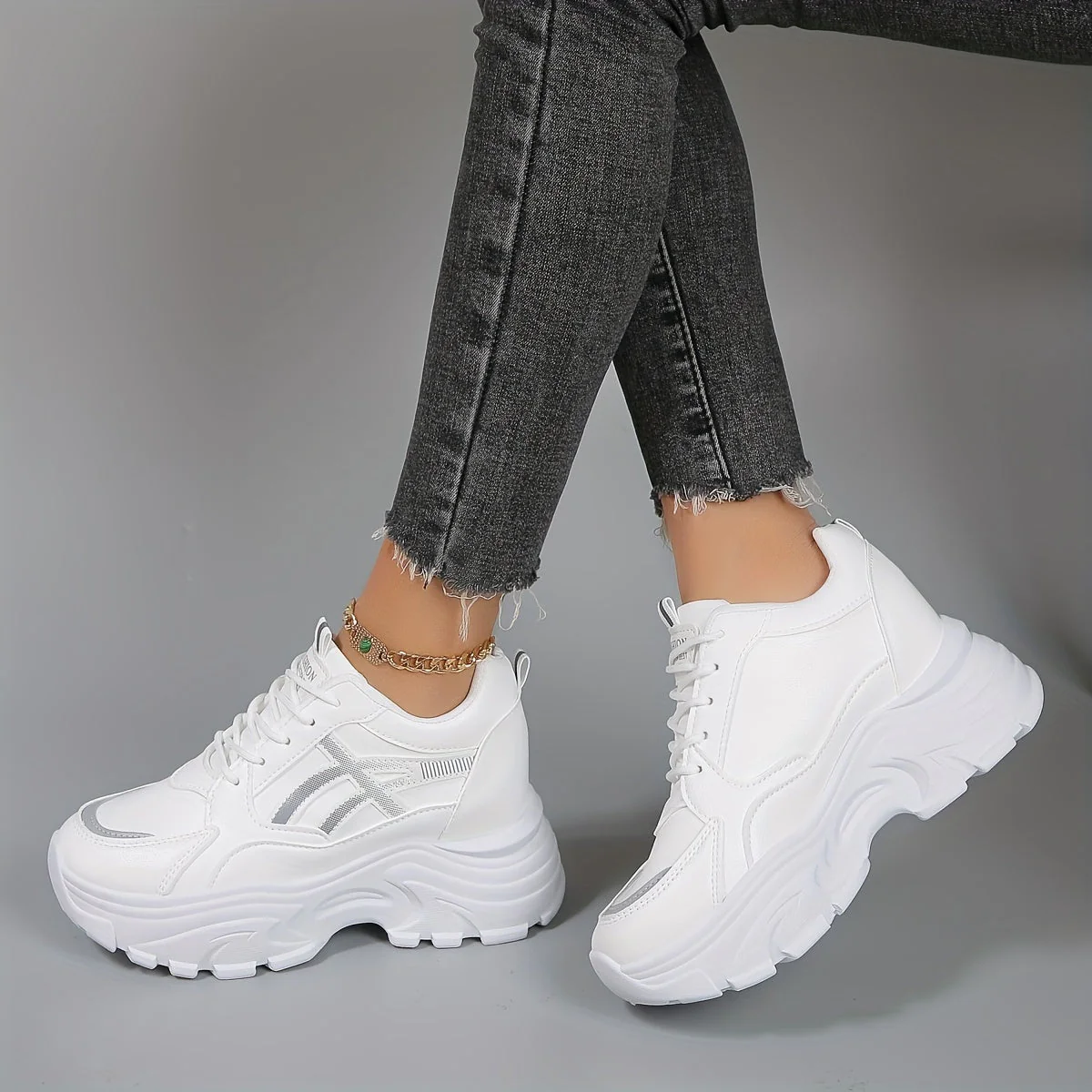 Seren - Damskie sportowe sneakersy na platformie - Image 5