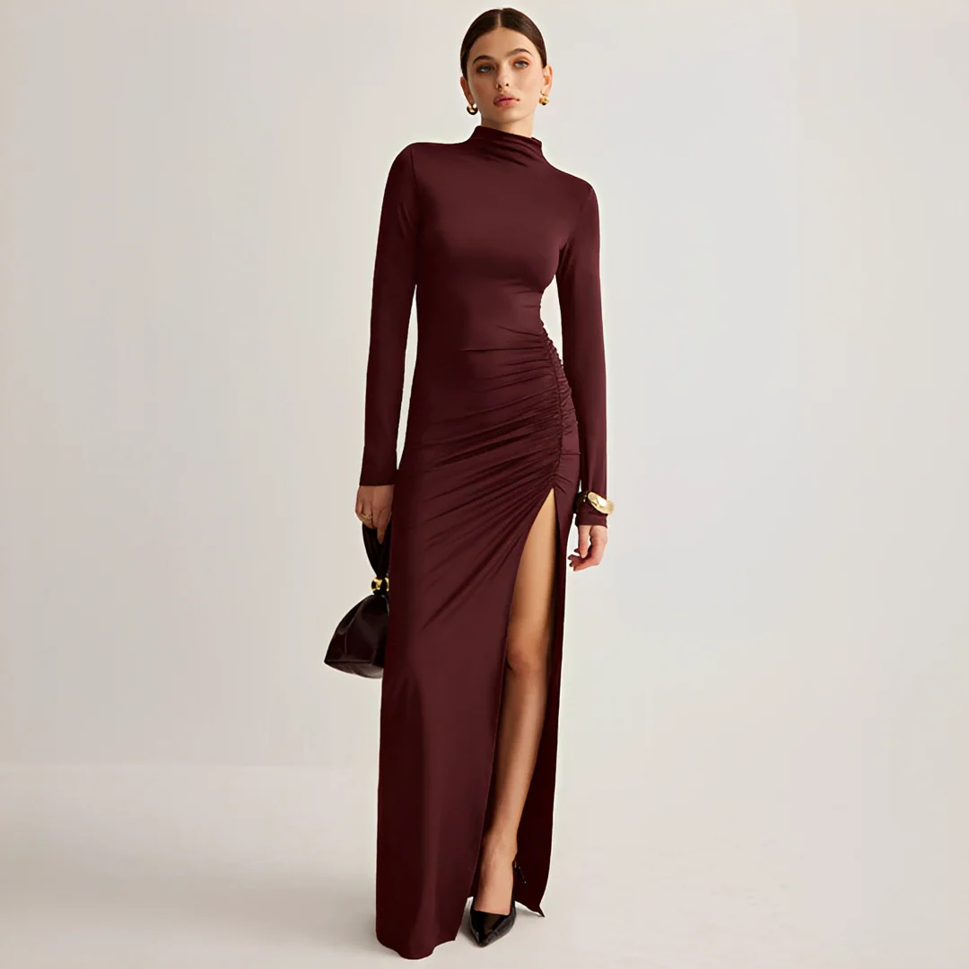 Shirley | Damska sukienka maxi Marian z rozcięciem – elegancka sukienka wieczorowa - Image 3