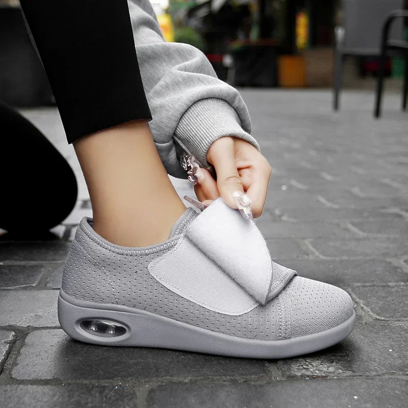 Solenne - Damskie buty ortopedyczne haluks na rzepy z oddychającą siateczką i amortyzacją - Image 2