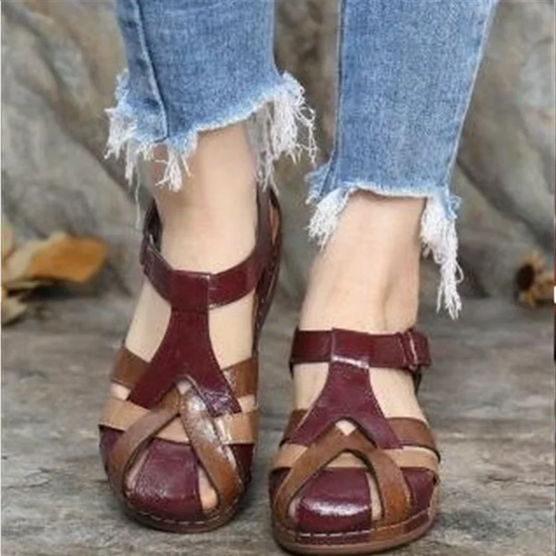 Teodora - Skórzane sandały ortopedyczne buty damskie z regulowanymi paskami - Image 3