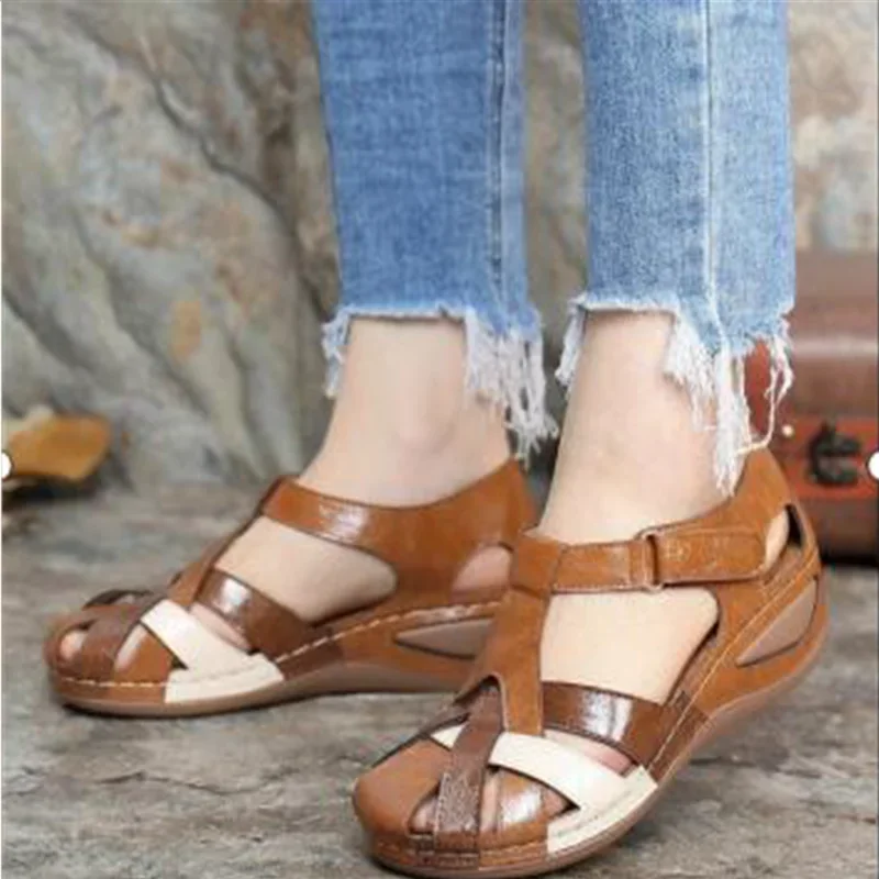 Teodora - Skórzane sandały ortopedyczne buty damskie z regulowanymi paskami - Image 4