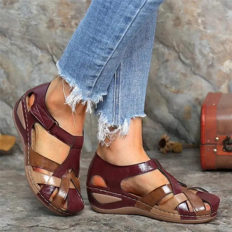 Teodora - Skórzane sandały ortopedyczne buty damskie z regulowanymi paskami - Image 6