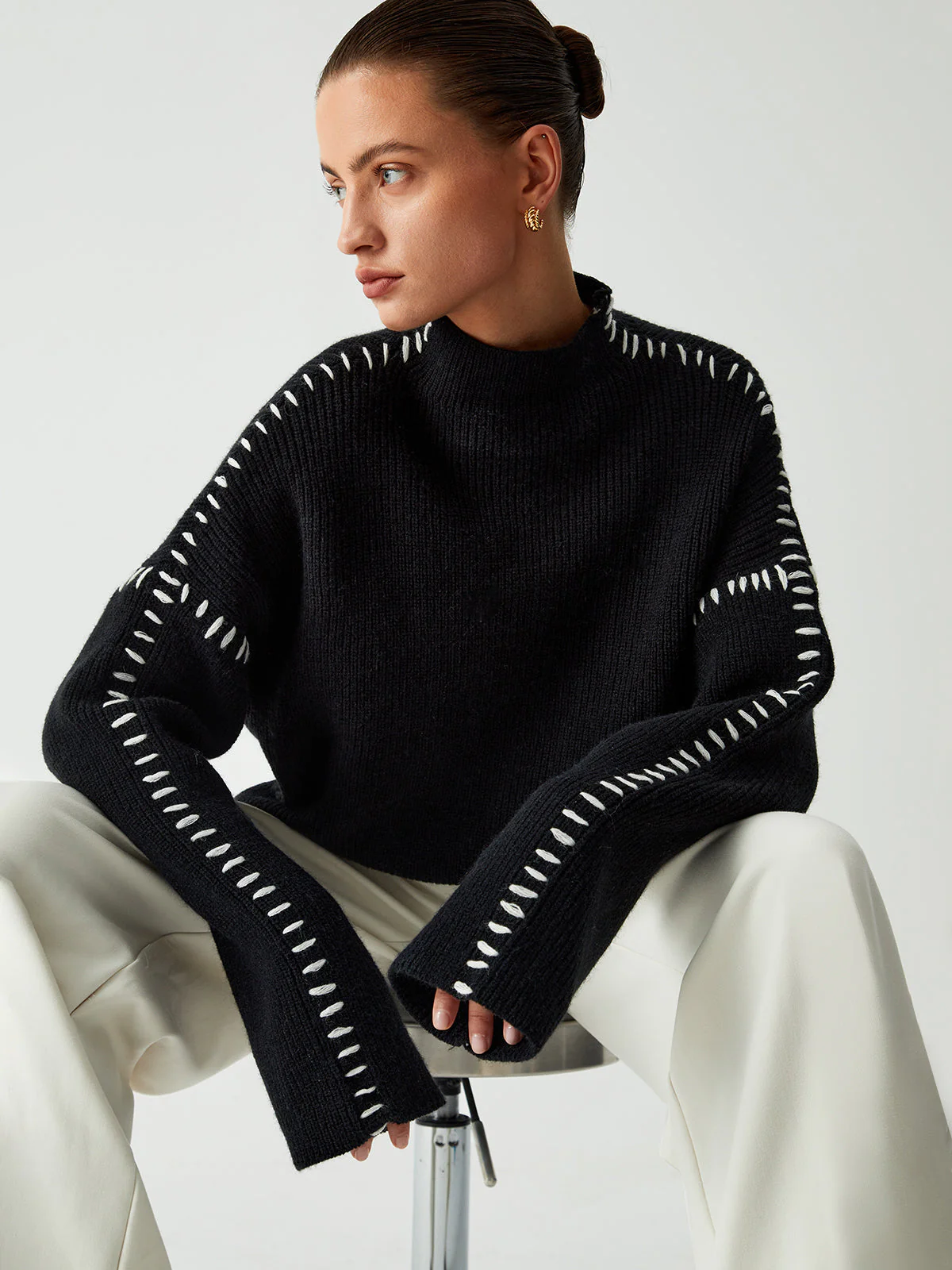 Viola – Duży sweter z wysokim kołnierzem - Image 3