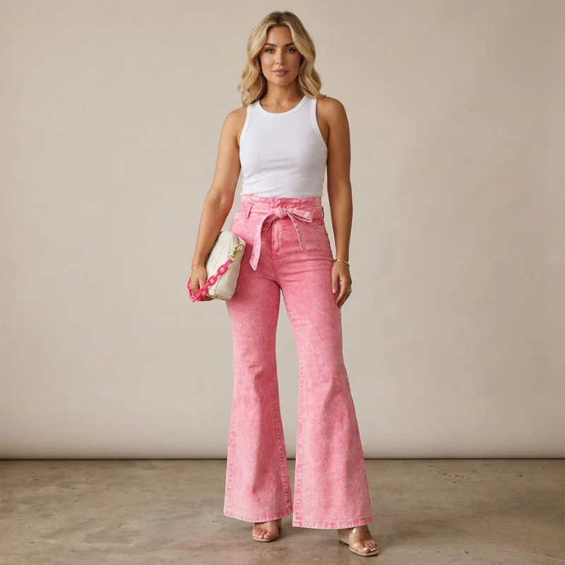 Zelda | eleganckie jeansy damskie z wysokim stanem w stylu retro